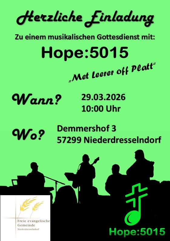 Gottesdienst mit Hope:5015 @ FeG Niederdresselndorf | Burbach | Nordrhein-Westfalen | Deutschland