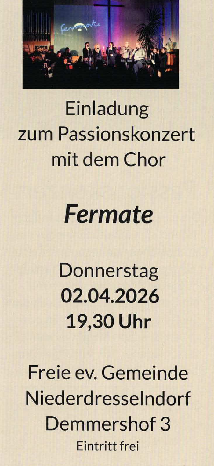 Passionskonzert - Fermate @ FeG Niederdresselndorf